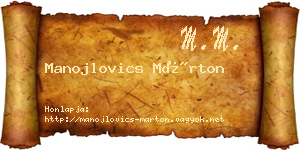 Manojlovics Márton névjegykártya
